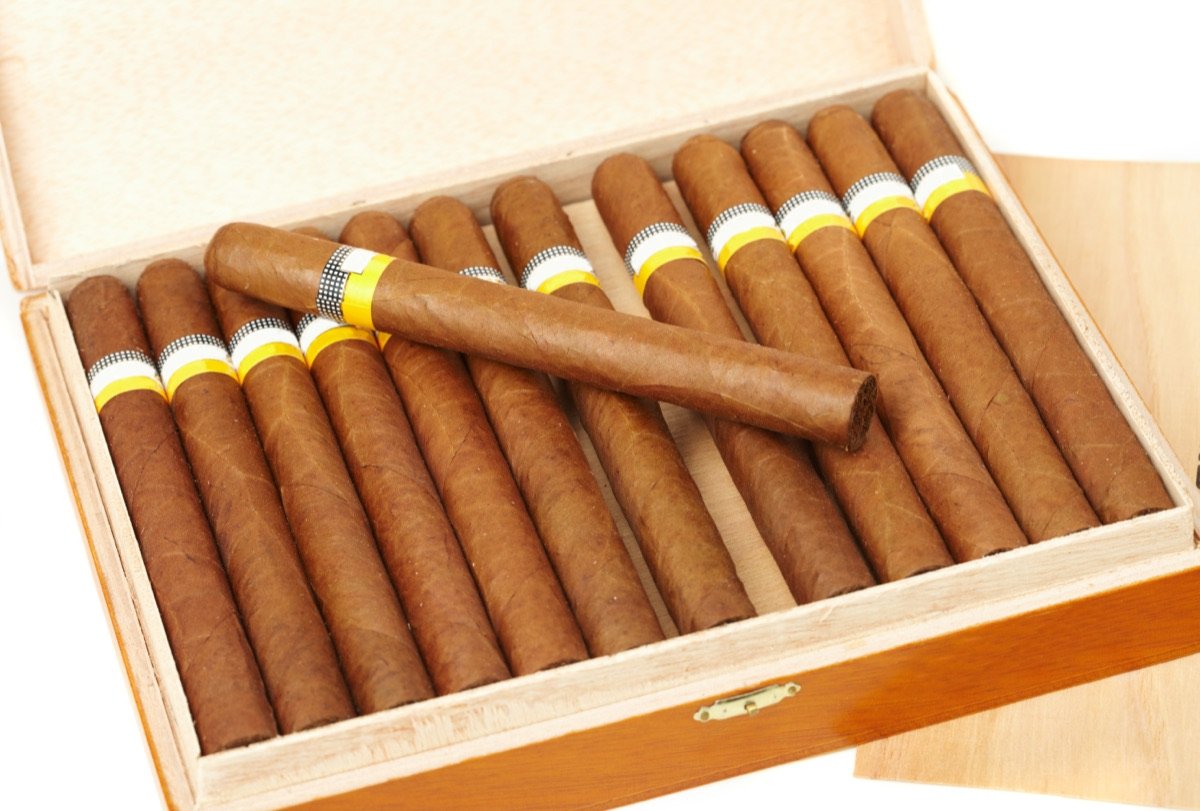 Box of hand-rolled Cuban cigars