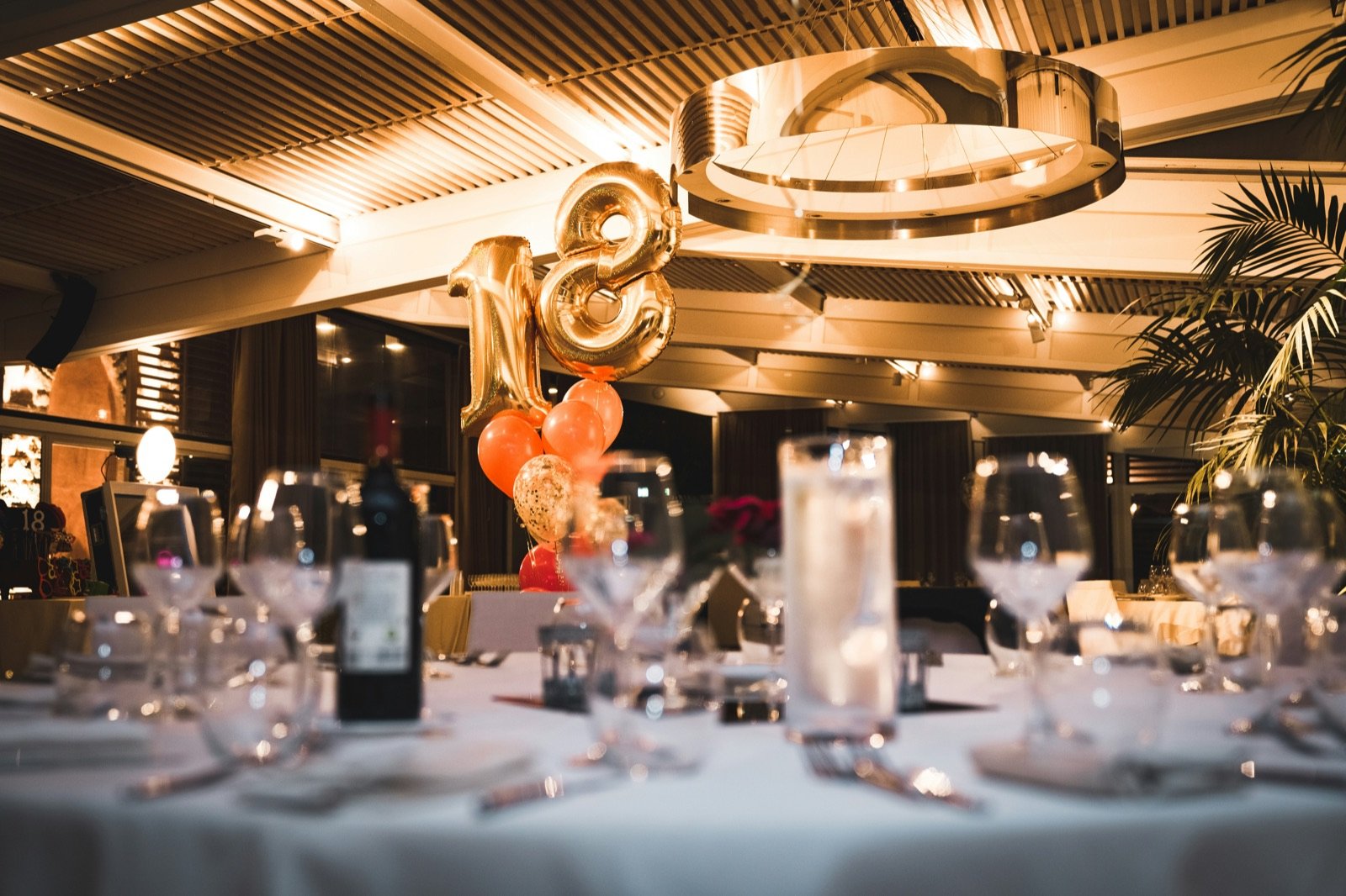 Private banquet room set for an event in Havana